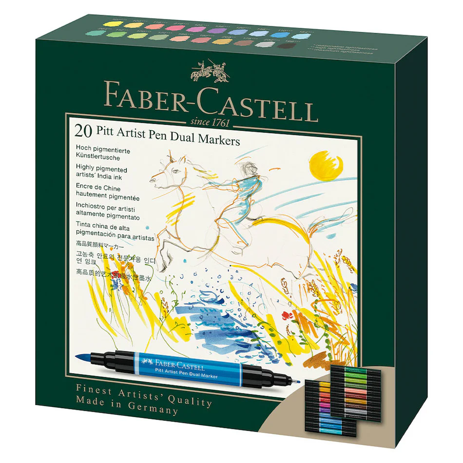 Faber-Castell Pitt Artist Pen Dual Marker Wallet of 20
