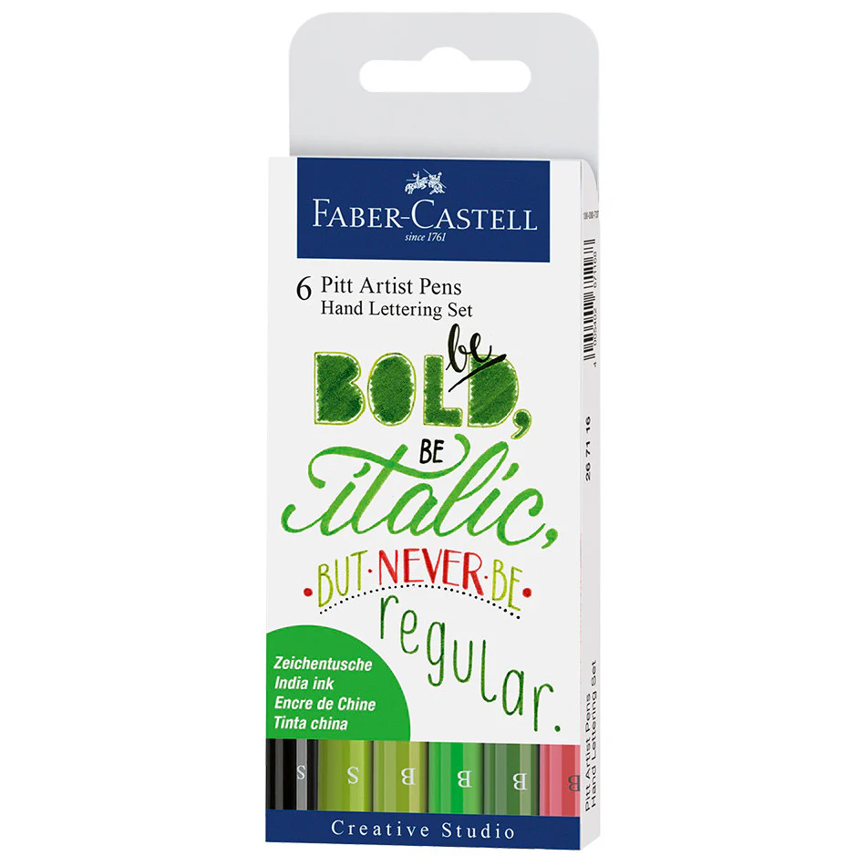 Faber-Castell Pitt Artist Pen Hand Lettering Set of 6 - Image 2