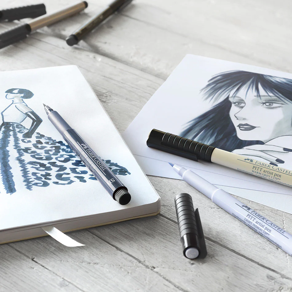 Faber-Castell Pitt Artist Pen Soft Brush Shades of Grey Set of 4 - Image 2