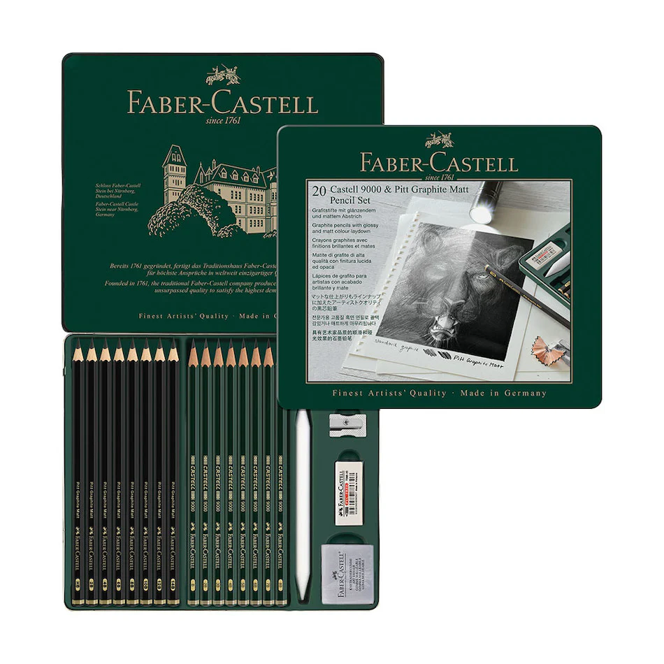Faber-Castell Pitt Monochrome Set Pitt Graphite Matt & Castell 9000 - Image 3