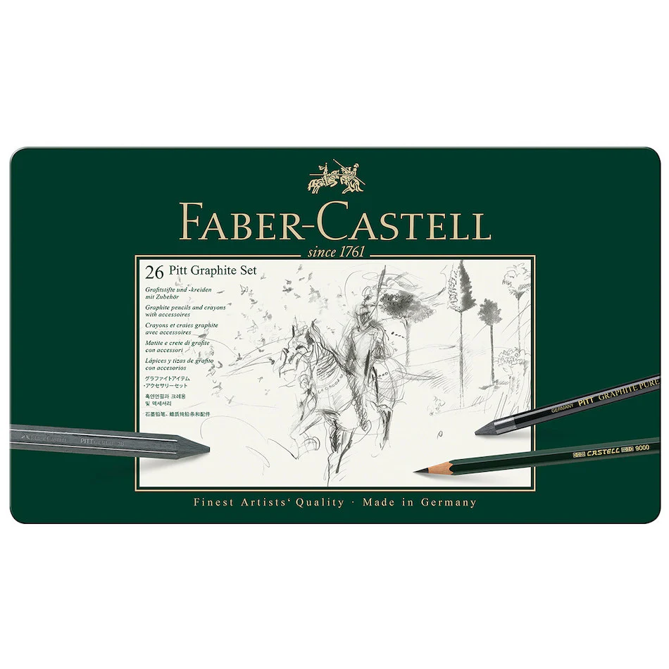 Faber-Castell Pitt Monochrome Set Tin of 26