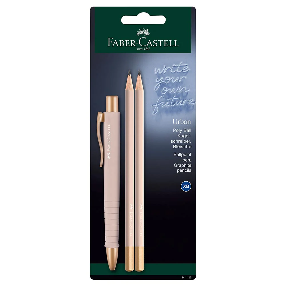 Faber-Castell Poly Ball Ballpoint Pen & Urban Graphite Pencil Set - Image 3