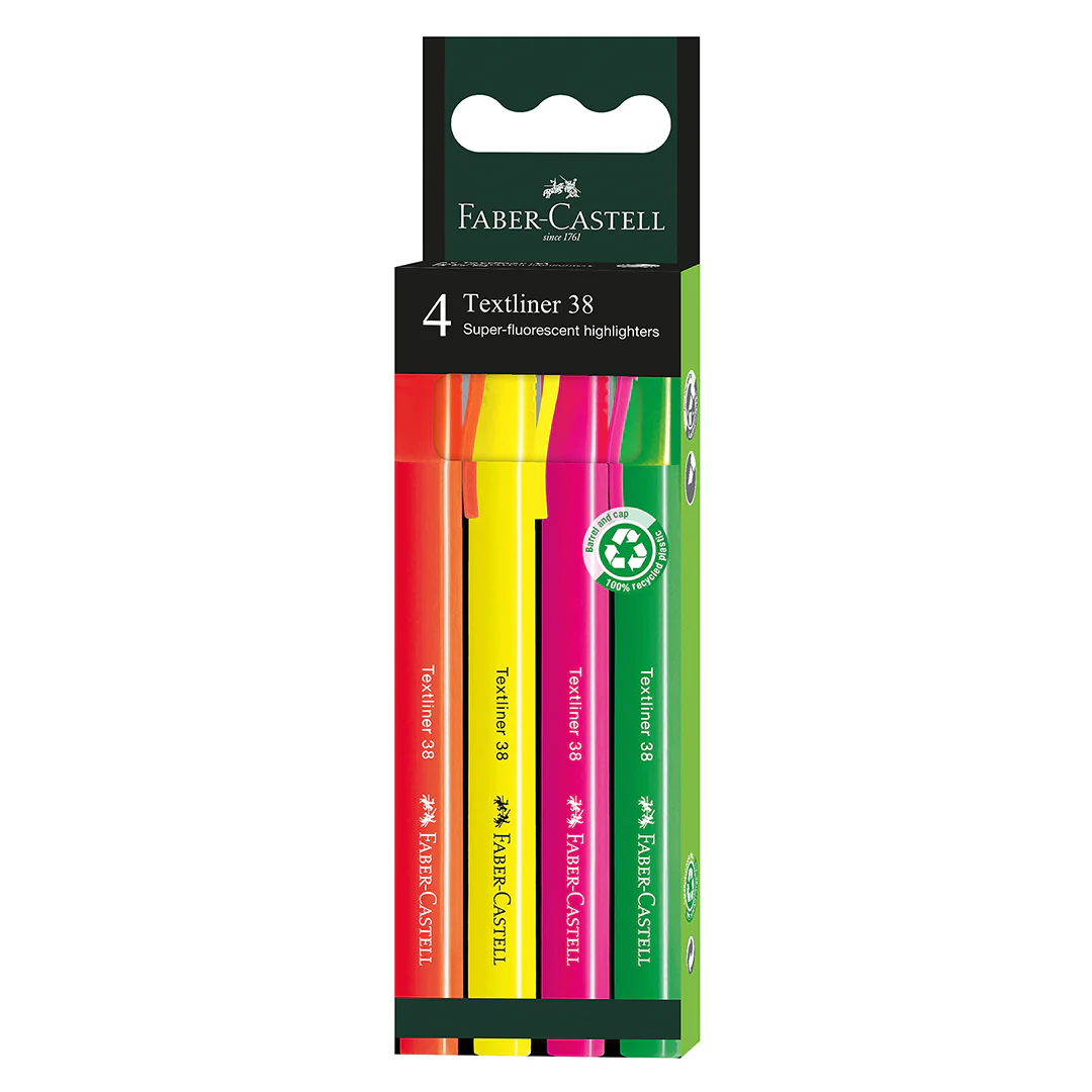 Faber-Castell Textliner 38 Wallet of 4