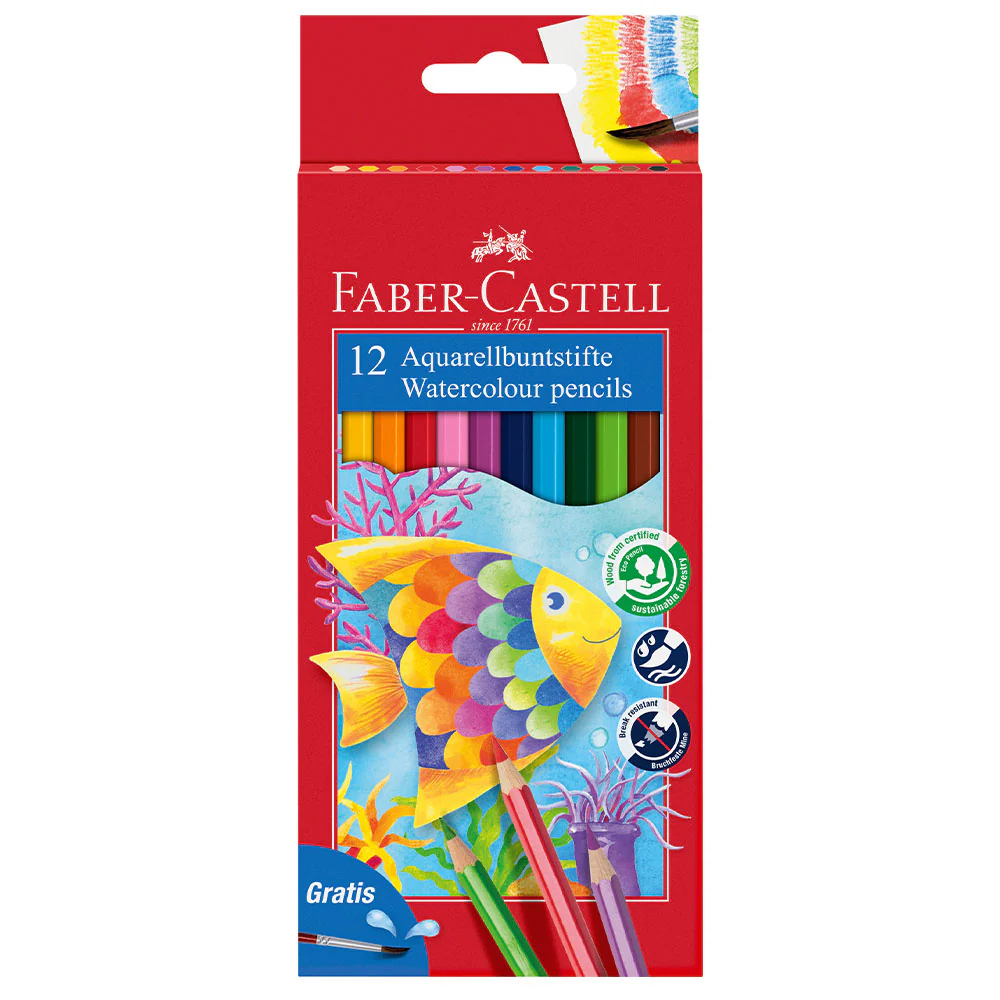 Faber-Castell Watercolour Pencil + Brush Set of 12