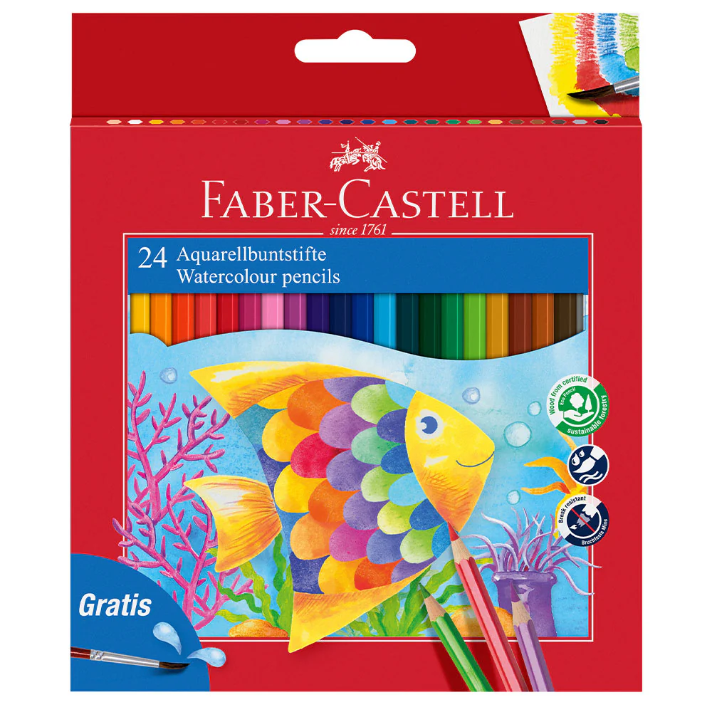 Faber-Castell Watercolour Pencil + Brush Set of 24