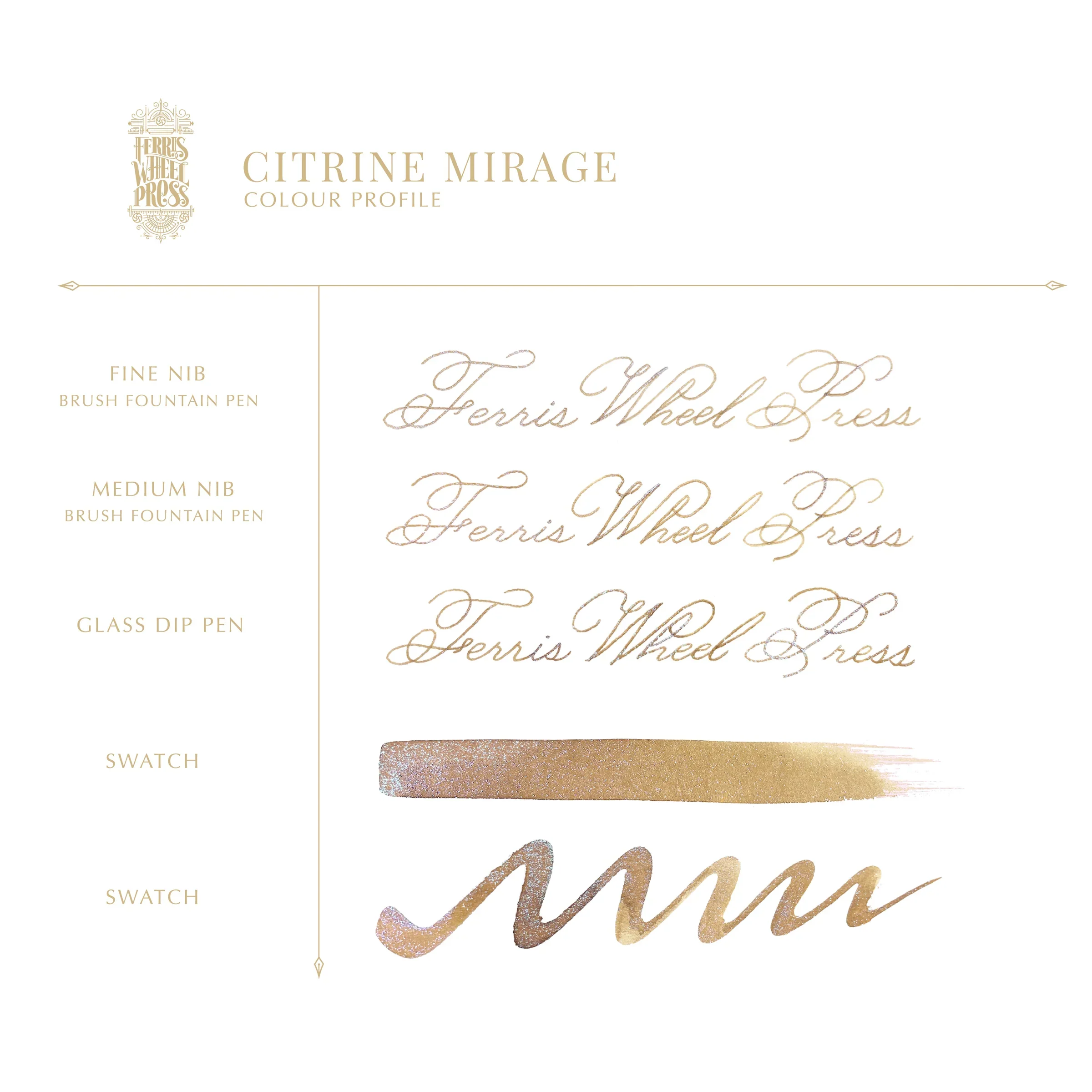 Ferris Wheel Press Ferritales Fountain Pen Ink 20ml Citrine Mirage - Image 3