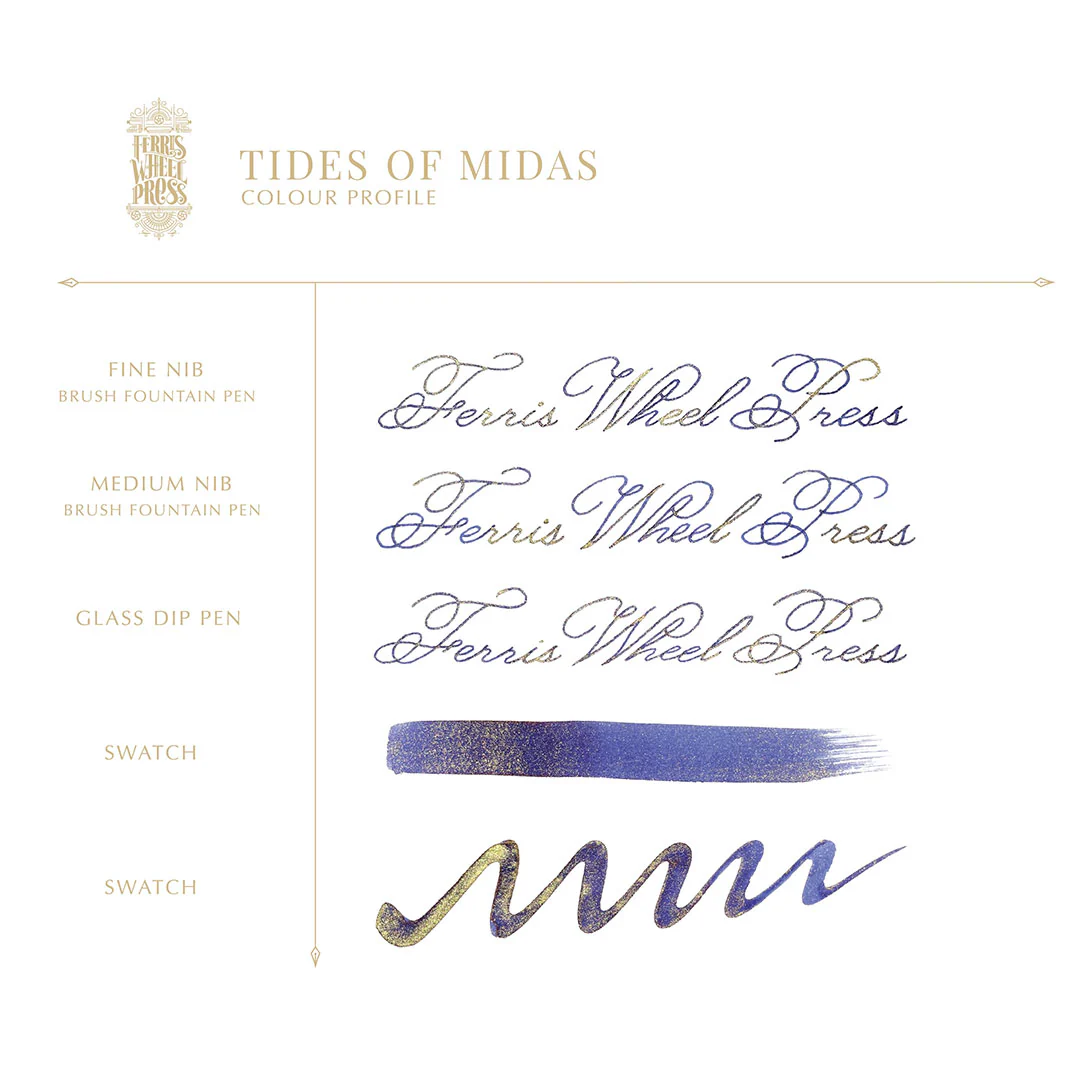 Ferris Wheel Press Ferritales Fountain Pen Ink 85ml Tides of Midas - Image 3