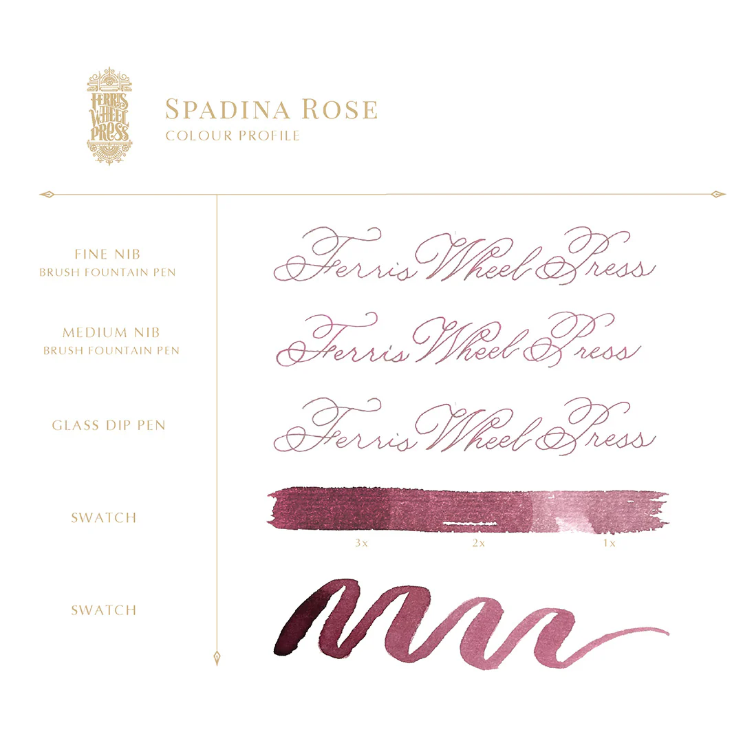 Ferris Wheel Press Fountain Pen Ink 38ml Spadina Rose - Image 2