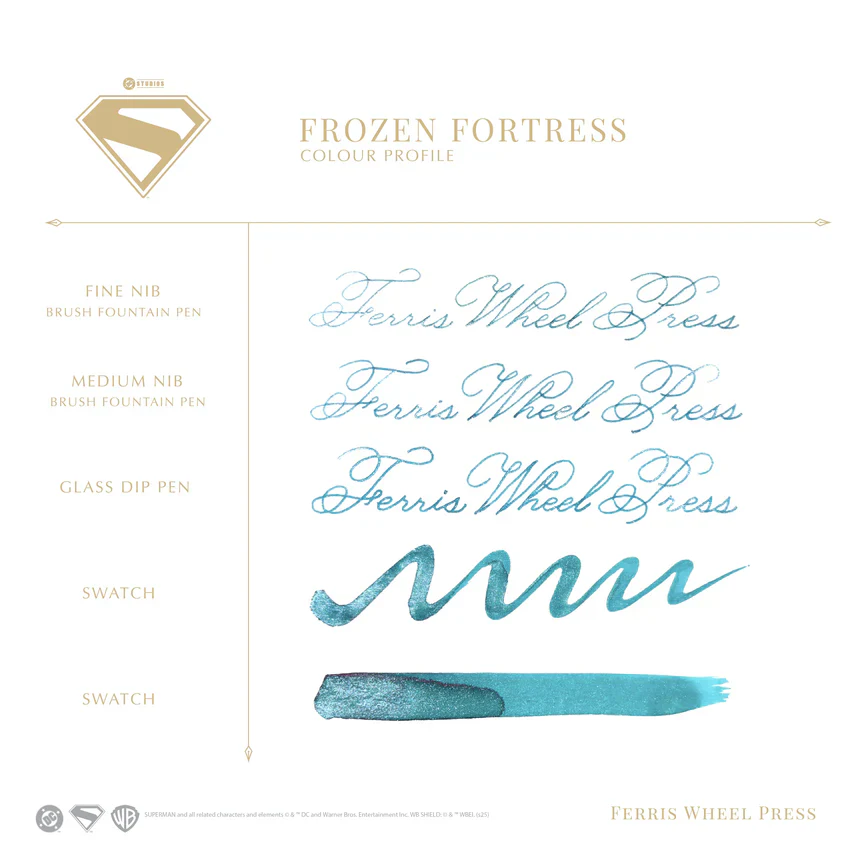 Ferris Wheel Press Superman Fountain Pen Ink 10ml Frozen Fortress - Image 3