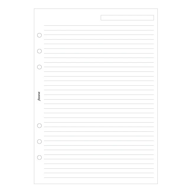 Filofax Notepaper Ruled White