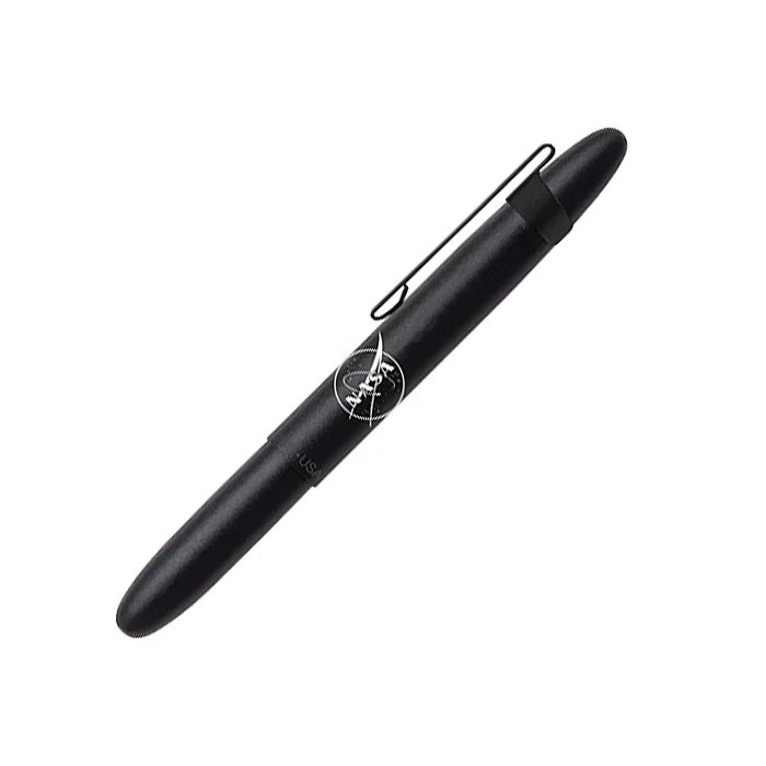 Fisher Space Pen Bullet Ballpoint Pen with Clip Matte Black with NASA Meatball Logo - Image 2
