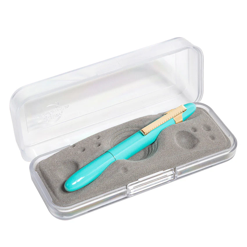 Fisher Space Pen Bullet Pressurised Ballpoint Pen Tahitian Blue with Gold Grip and Clip - Image 2