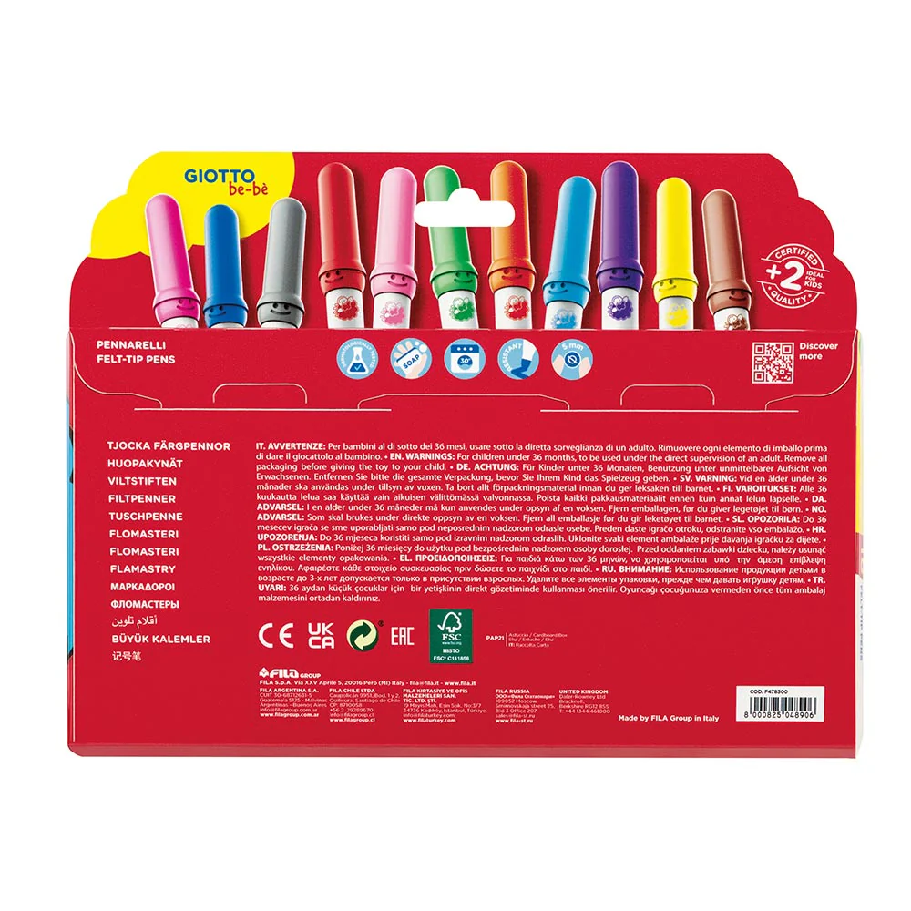 Giotto be-bè Fibre Pens Set of 18 - Image 3