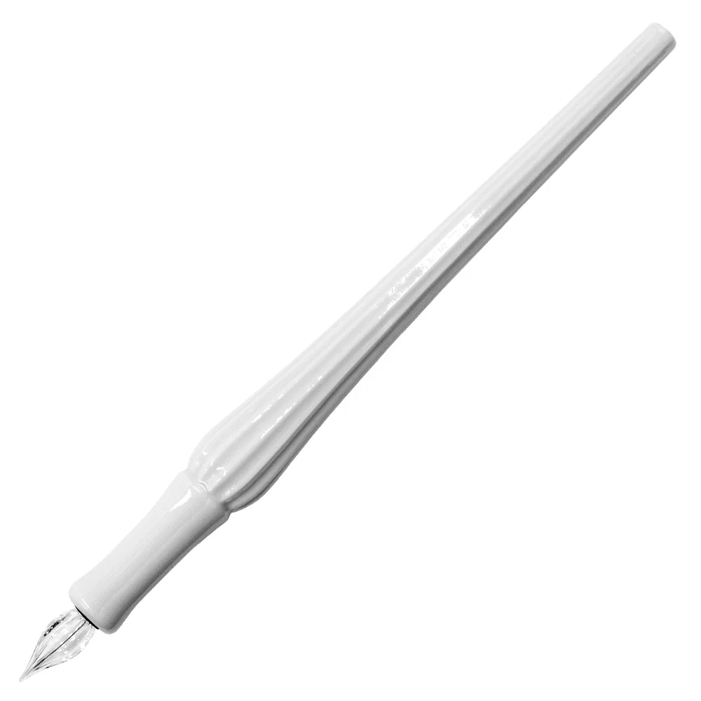 HIZEN5 Saga Collective Japanese Ceramic Glass Dip Pen White Porcelain