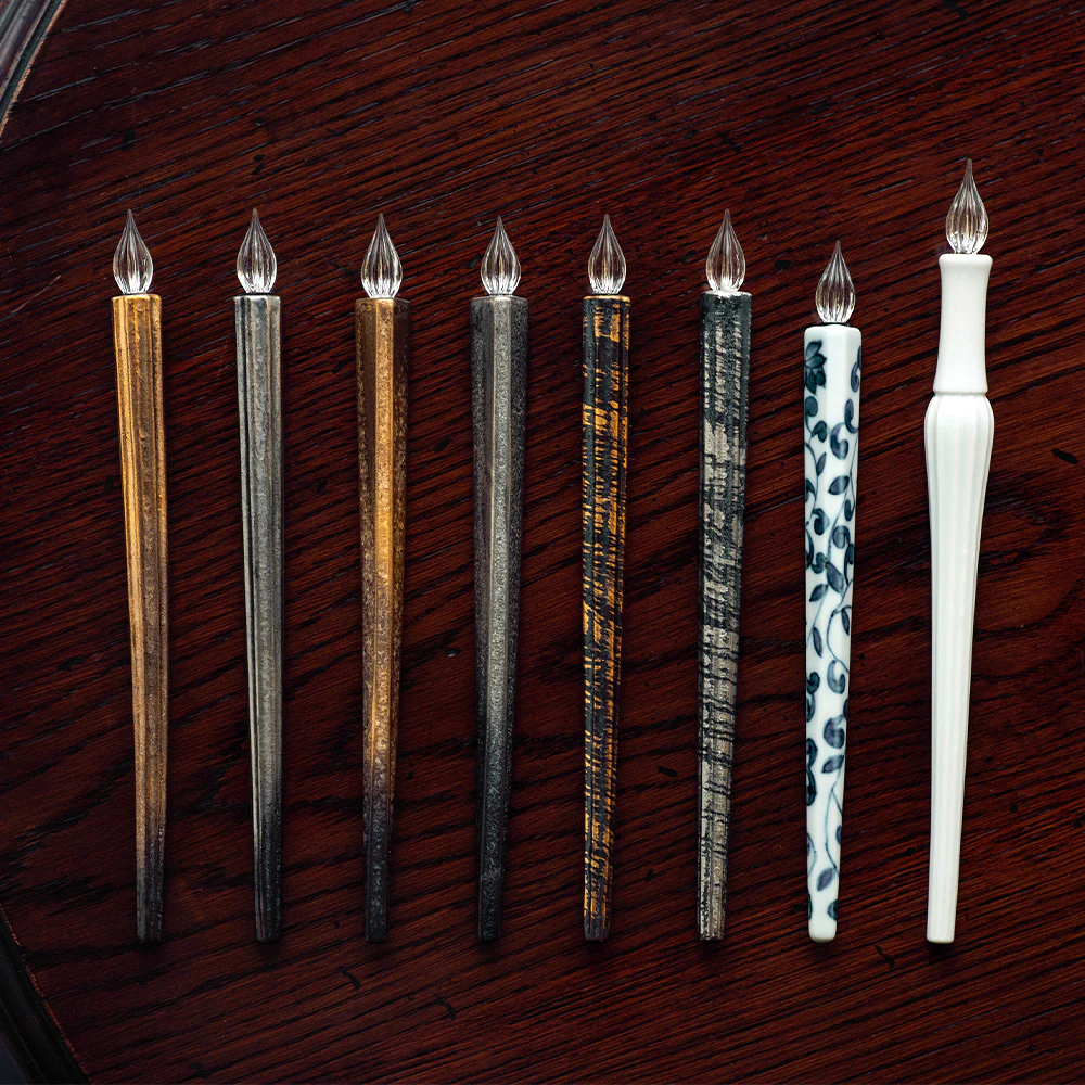HIZEN5 Saga Collective Japanese Ceramic Glass Dip Pen White Porcelain - Image 2