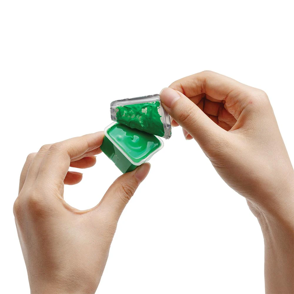 HIMI Jelly Cup Gouache Set of 24 Colours Green Case - Image 4