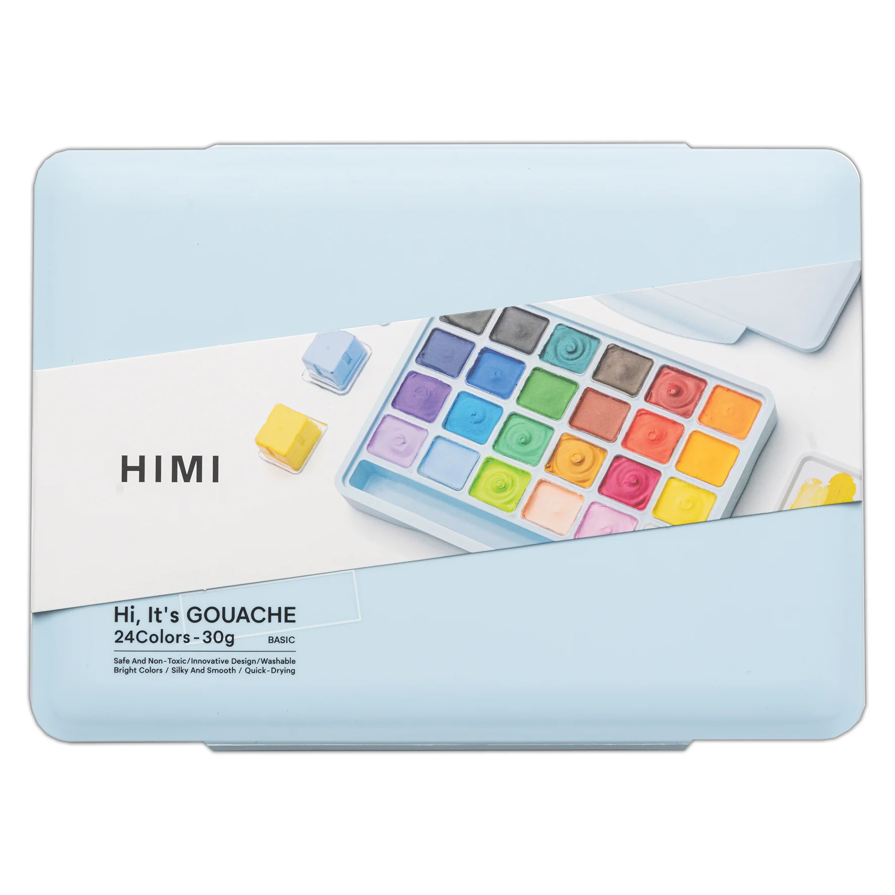 HIMI Jelly Cup Gouache Set of 24 Colours Ice Blue Case - Image 7