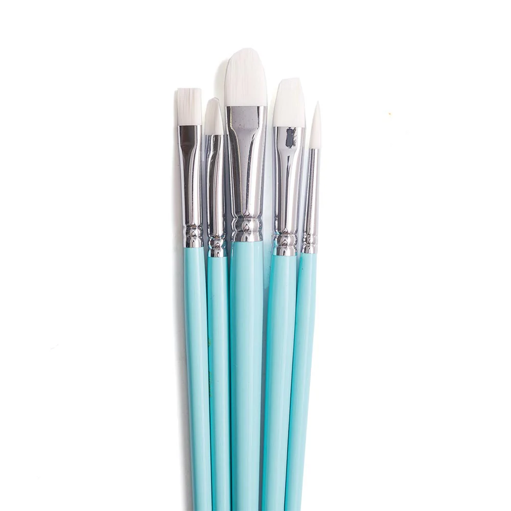 HIMI Set of 5 Brushes Filbert Flat and Round Blue - Image 2