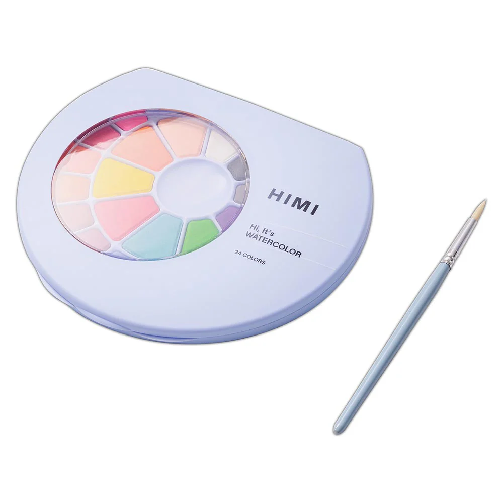 HIMI Solid Watercolour Set of 24 Pans + Brush Blue Case - Image 4