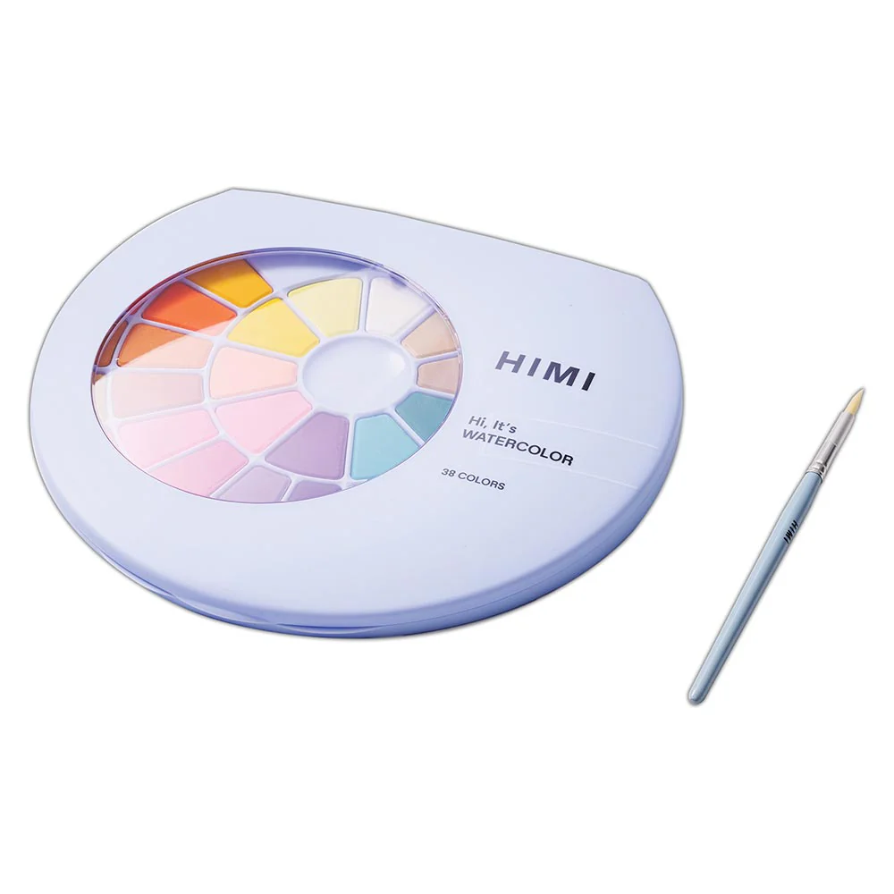HIMI Solid Watercolour Set of 38 Pans + Brush Blue Case - Image 4