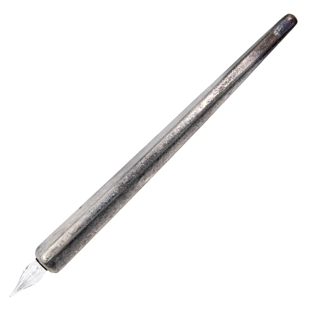 HIZEN5 Saga Collective Japanese Ceramic Glass Dip Pen Triangular Silver