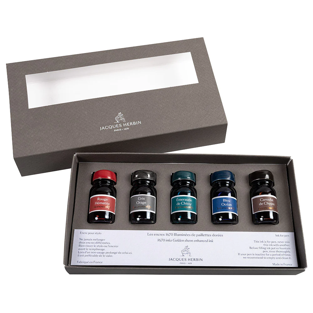 Jacques Herbin 1670 Inks Collection Gift Box of 5 10ml Inks - Image 3