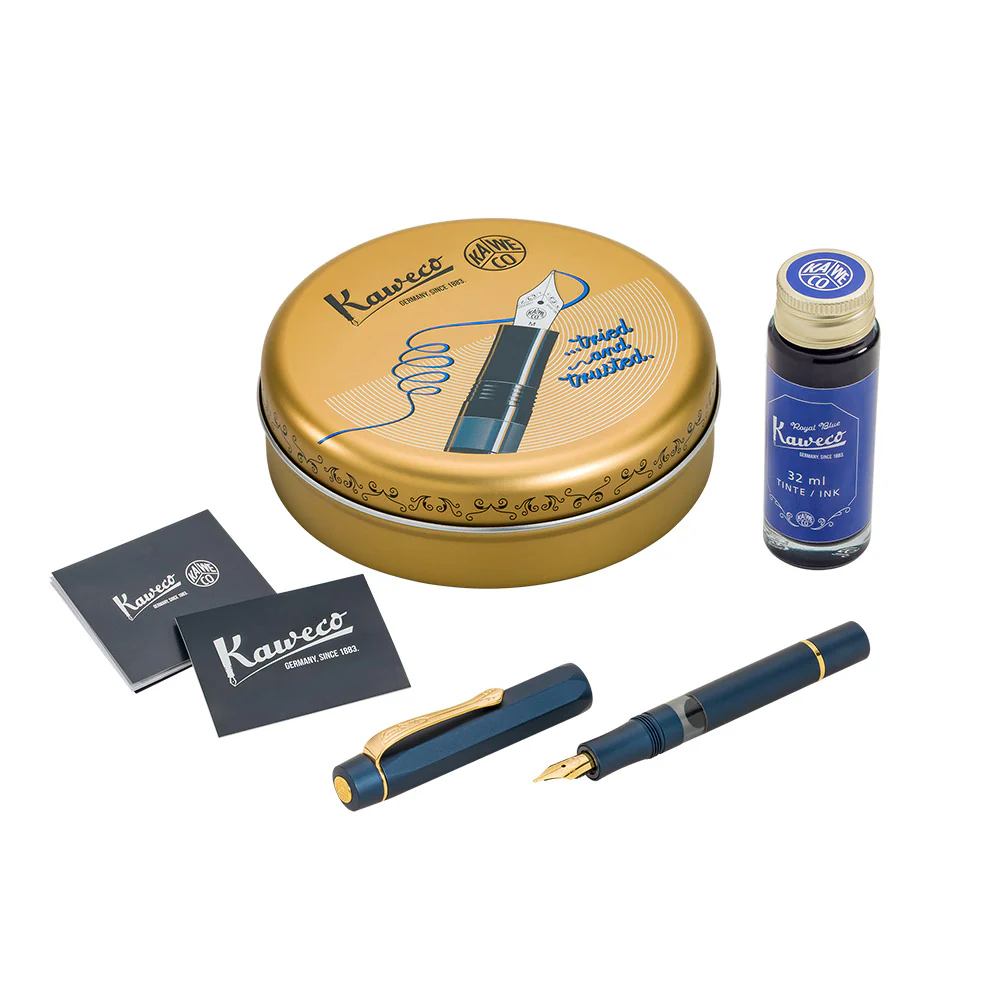 Kaweco Sport Piston Filler Fountain Pen and 32ml Ink Set Navy - Image 5