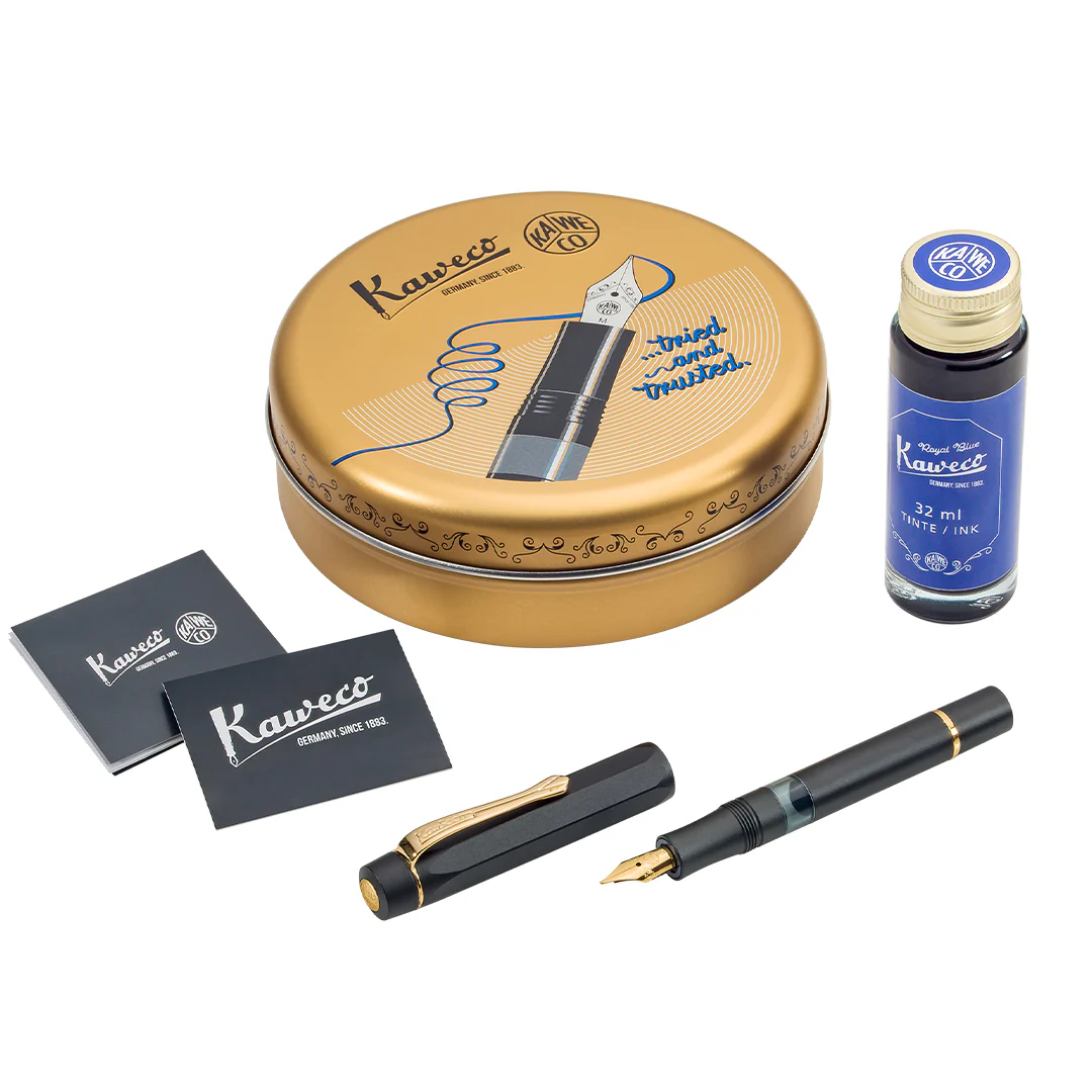 Kaweco Sport Piston Filler Fountain Pen and 32ml Ink Set Black - Image 5