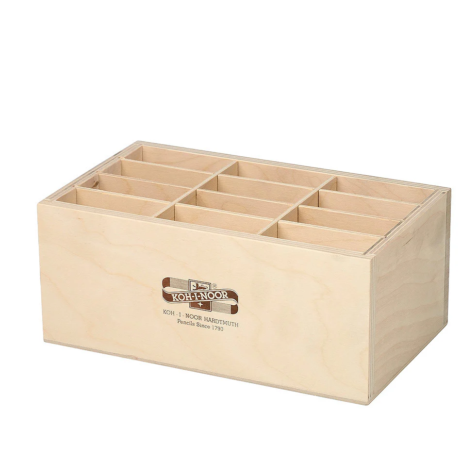 Koh-I-Noor 12 Wide-Slot Wooden Pen Pot