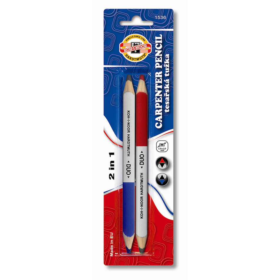 Koh-I-Noor 1536 Duo Carpenter Pencil Short Set of 2