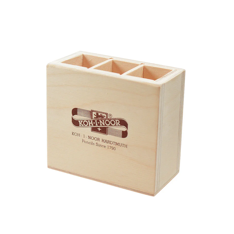 Koh-I-Noor 3 Slot Wooden Pen Pot