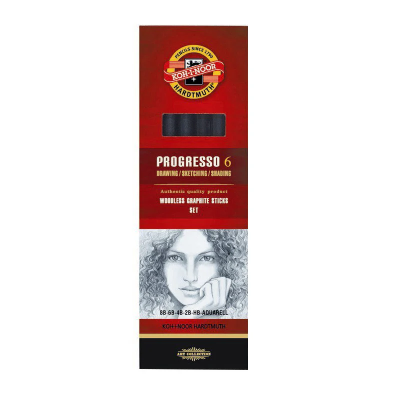 Koh-I-Noor 8915 Woodless Graphite Pencils Set of 6