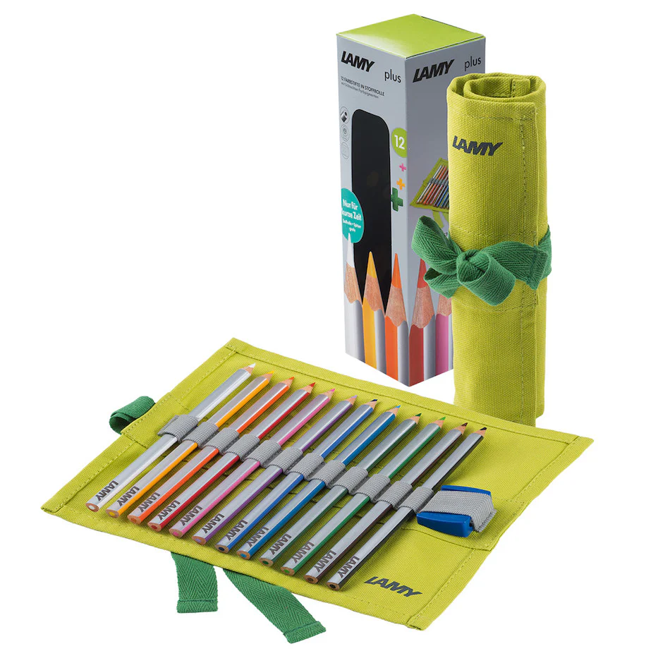 LAMY plus Coloured Pencils Fabric Case with 12 Pencils and Sharpener
