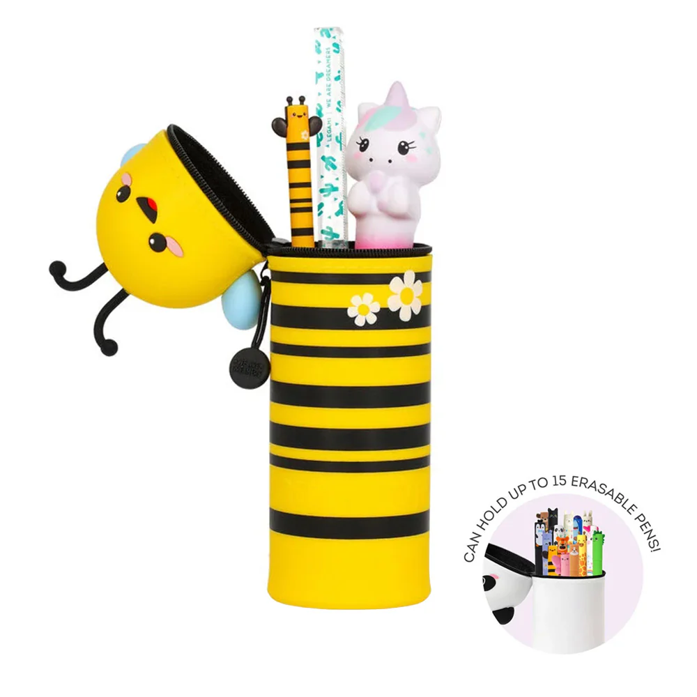 Legami Kawaii 2-in-1 Soft Silicone Pencil Case Bee - Image 2
