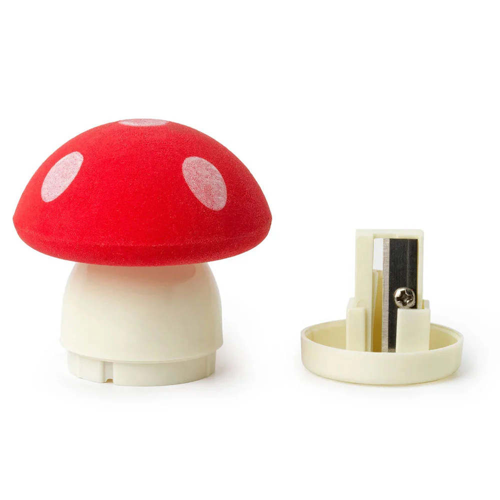 Legami Magic Mushroom Eraser With Pencil Sharpener Red - Image 2