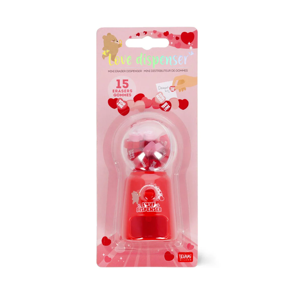 Legami Mini Eraser Dispenser Heart - Image 7