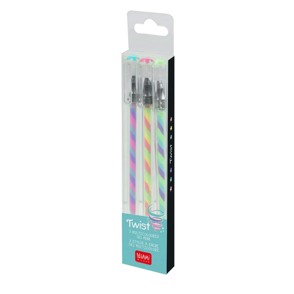 Legami Twist Pen Set Of 3 Multicoloured Gel Pens - Image 2