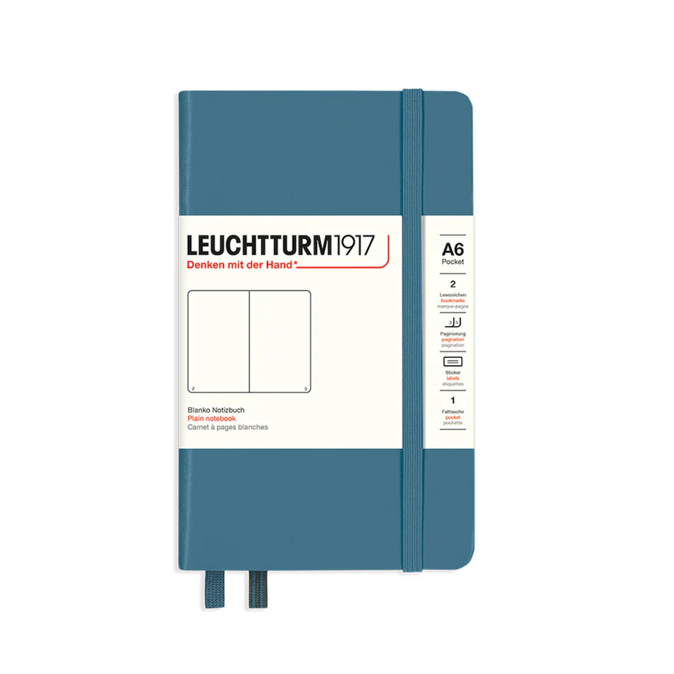 LEUCHTTURM1917 Hardcover Notebook Pocket Stone Blue
