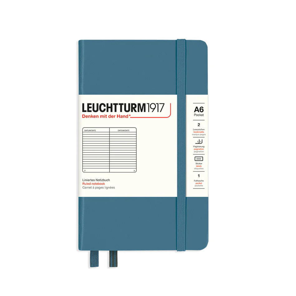 LEUCHTTURM1917 Hardcover Notebook Pocket Stone Blue - Image 2