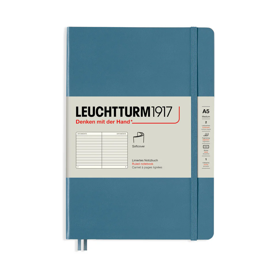 LEUCHTTURM1917 Softcover Medium Notebook Stone Blue - Image 5