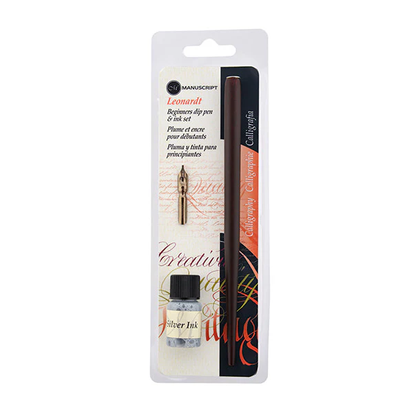 Manuscript Dip Pen Round Hand Nib and Ink Set