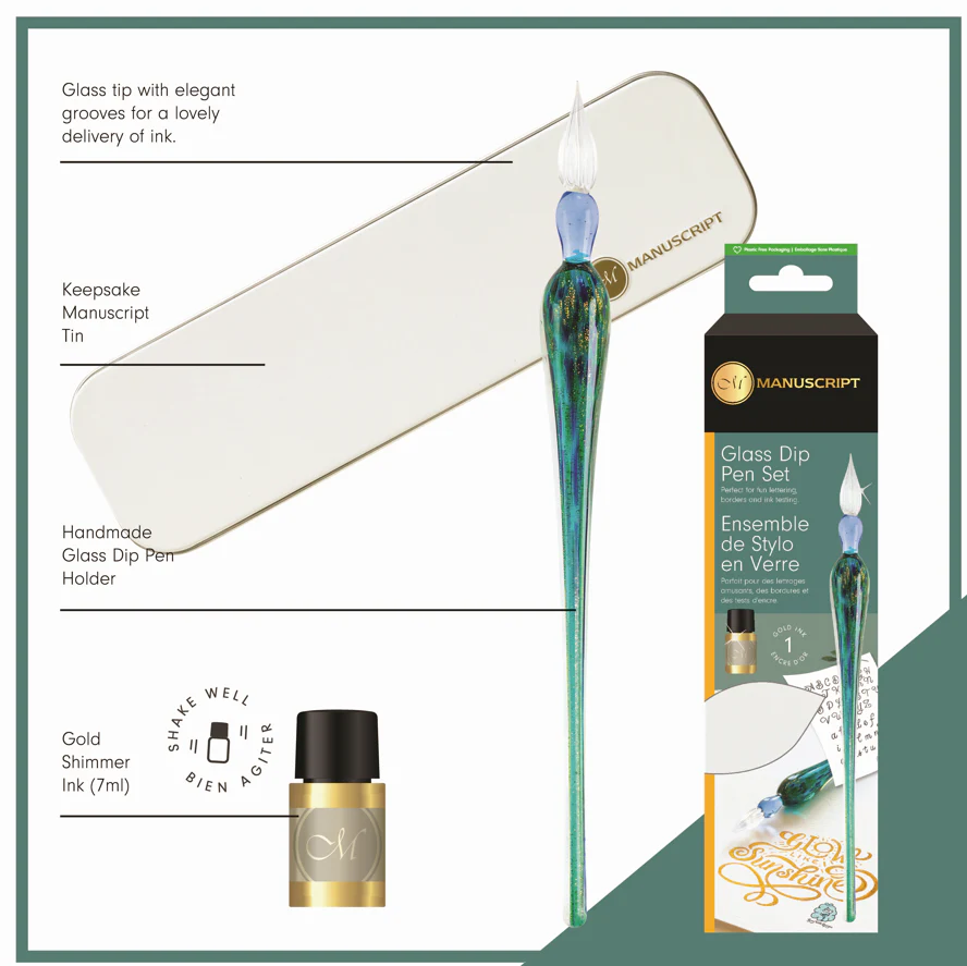 Manuscript Glass Dip Pen Set - Image 2