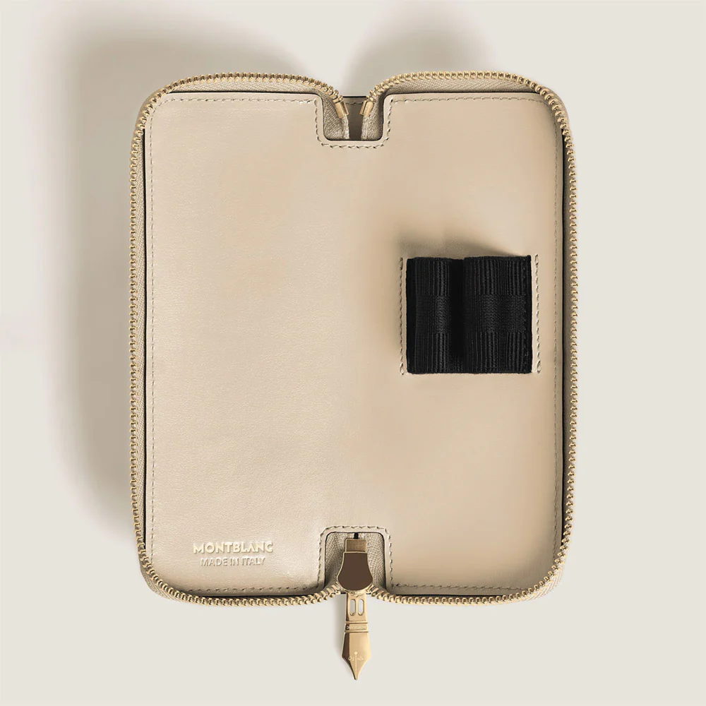 Montblanc Meisterstuck 2 Pen Pouch with Zip Cloudy Beige - Image 2