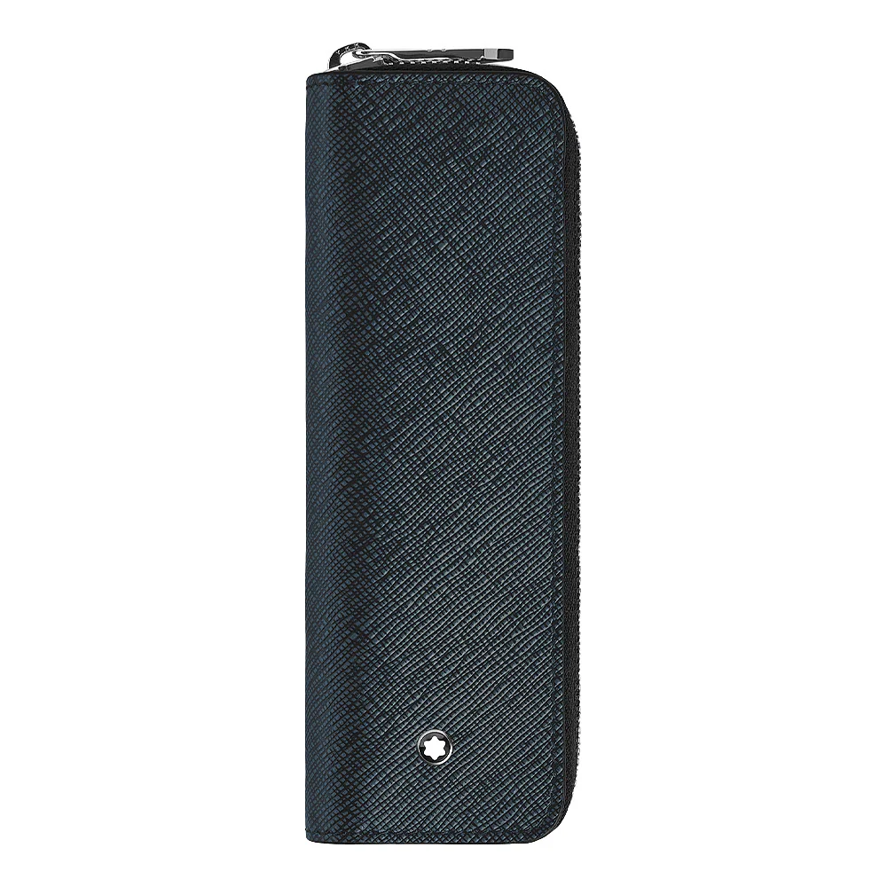 Montblanc Sartorial 1 Pen Zipped Pouch Tweed Blue