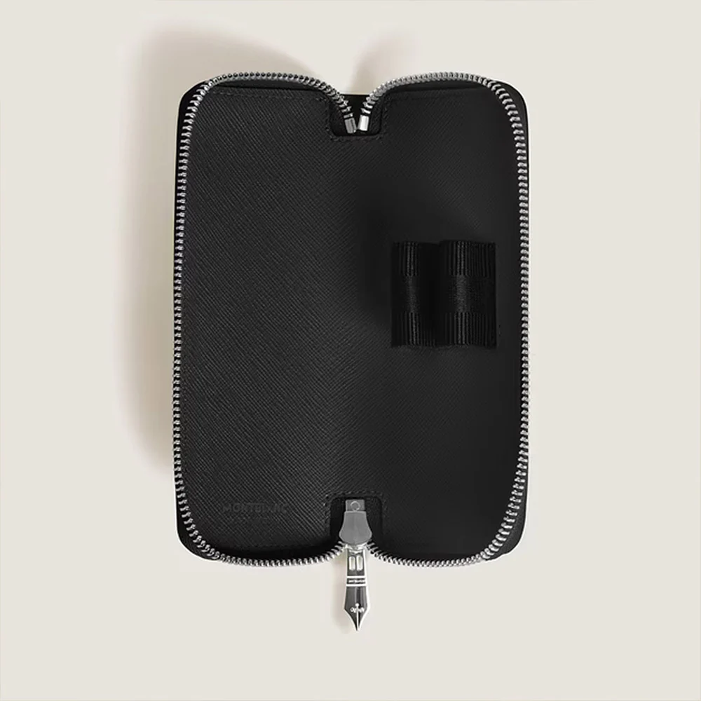 Montblanc Sartorial 2 Pen Zipped Pouch Tweed Blue - Image 4
