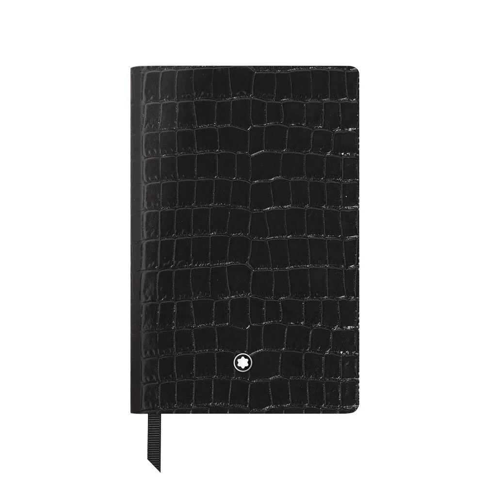 Montblanc Small Notebook Black Printed Croco Leather Lined