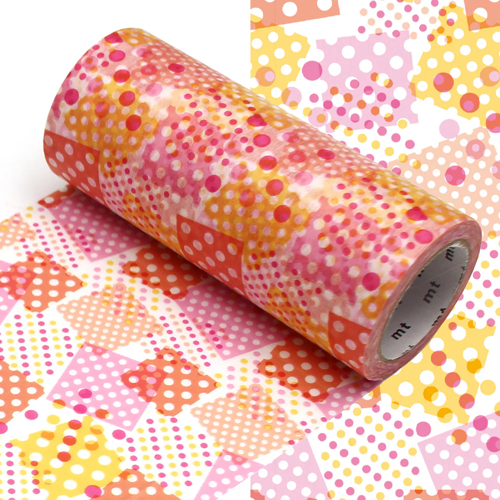 mt Washi Masking Tape - 100mm x 7m - Negapoji Dot Pink