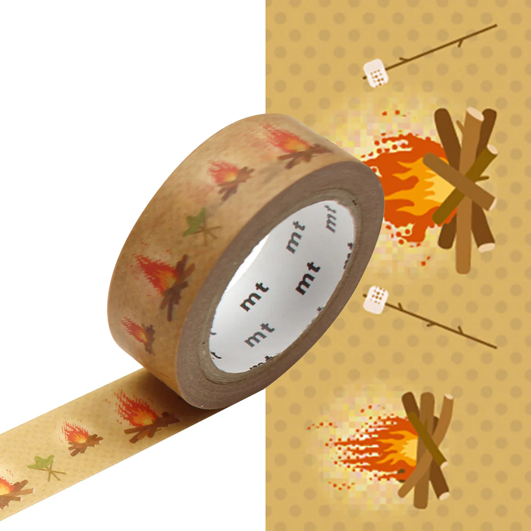 mt Washi Masking Tape - 15mm x 7m - Bonfire