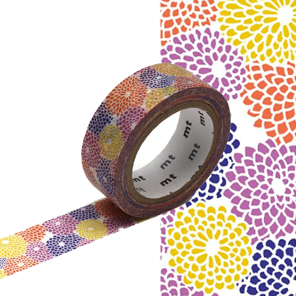 mt Washi Masking Tape - 15mm x 7m - Kiku Zukushi