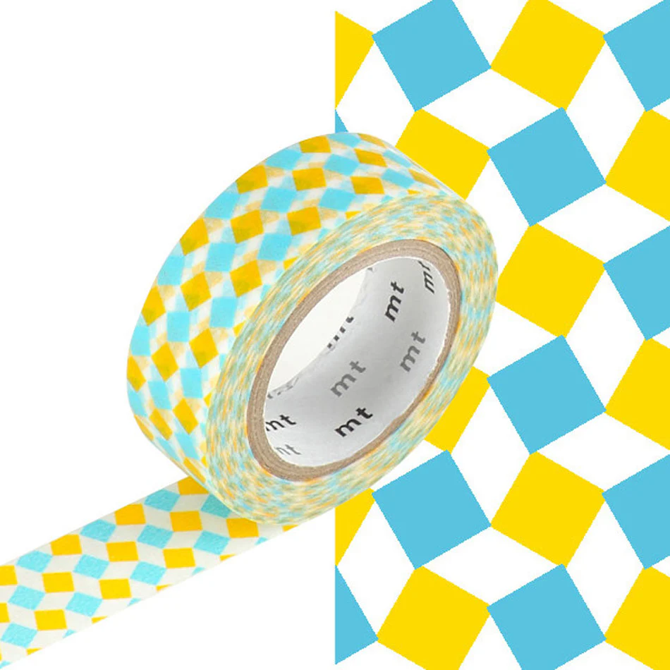 mt Washi Masking Tape - 15mm x 7m - Square Yellow